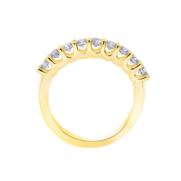 0.75 Ct. tw. Ladies 9 Stone Diamond Wedding Ring 14K Gold - Picture 3 of 6